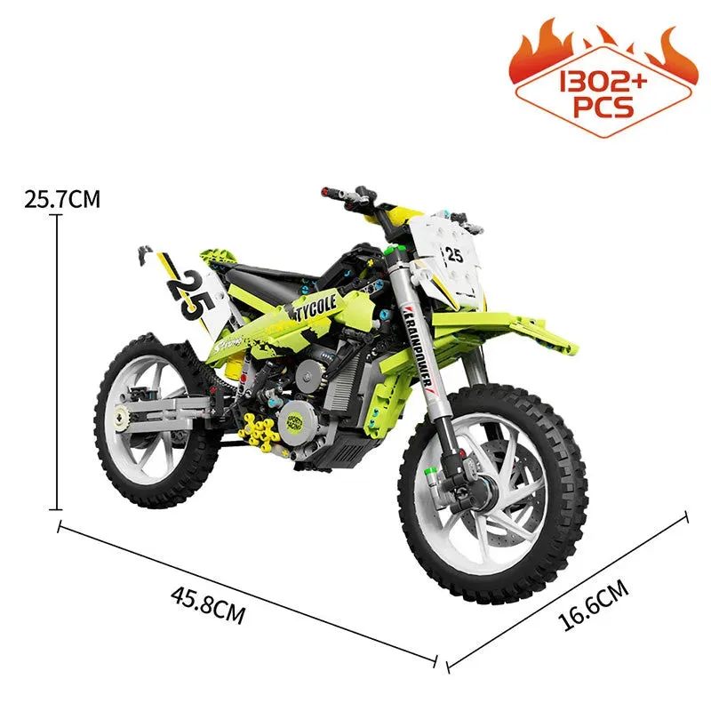 Tech MOC Off Road Motorcycle City Motocross Bricks Toy T4018