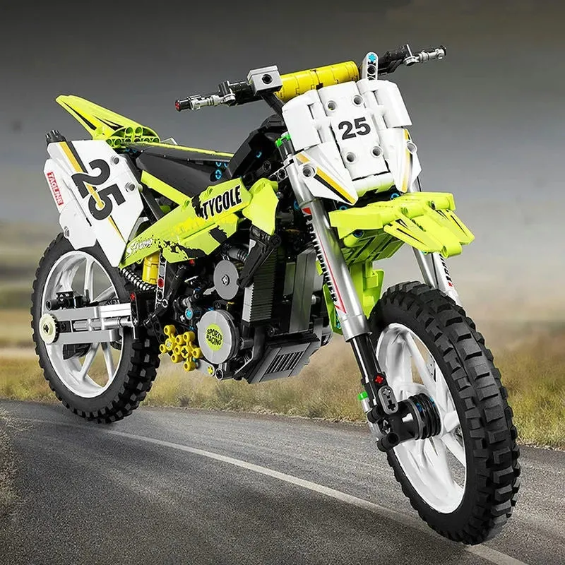 Tech MOC Off Road Motorcycle City Motocross Bricks Toy T4018