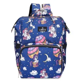 THE CLOWNFISH Baby On Board Series Multipurpose Diaper Bag/Backpack/Nappy Bag/Handbag/Maternity Bag For Baby Essentials with Bottle Organizer & Tissues Dispensing Pocket in Polyester (Dark Blue)