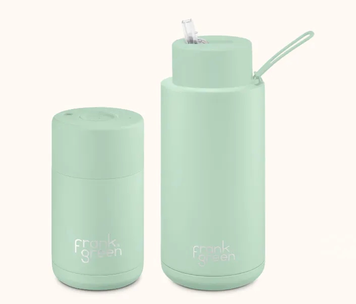 The Essentials 10oz Ceramic Reusable Cup   34oz Ceramic Reusable Bottle | Boxed Gift Set