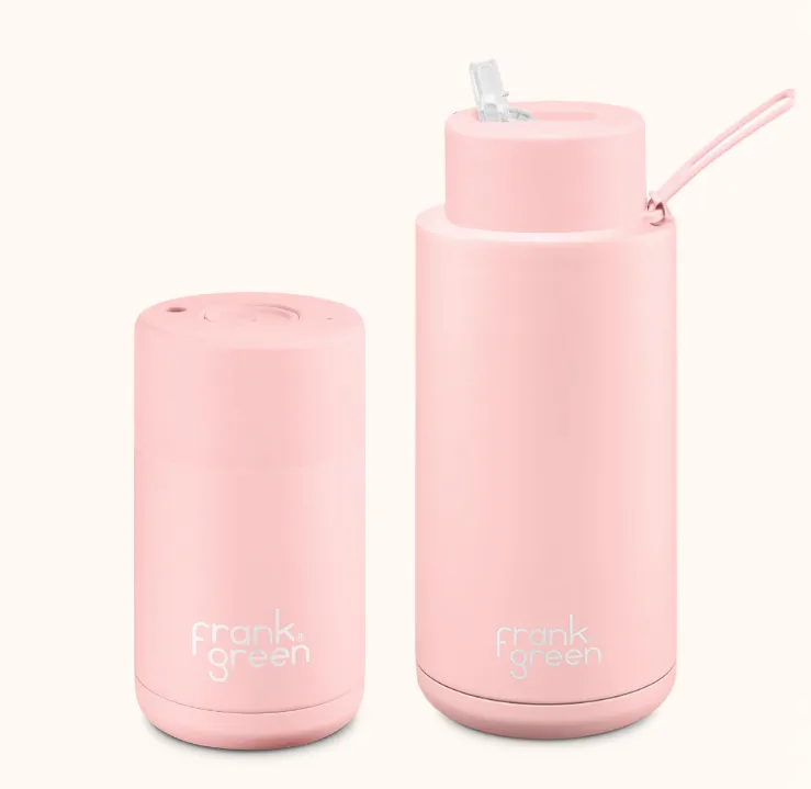 The Essentials 10oz Ceramic Reusable Cup   34oz Ceramic Reusable Bottle | Boxed Gift Set