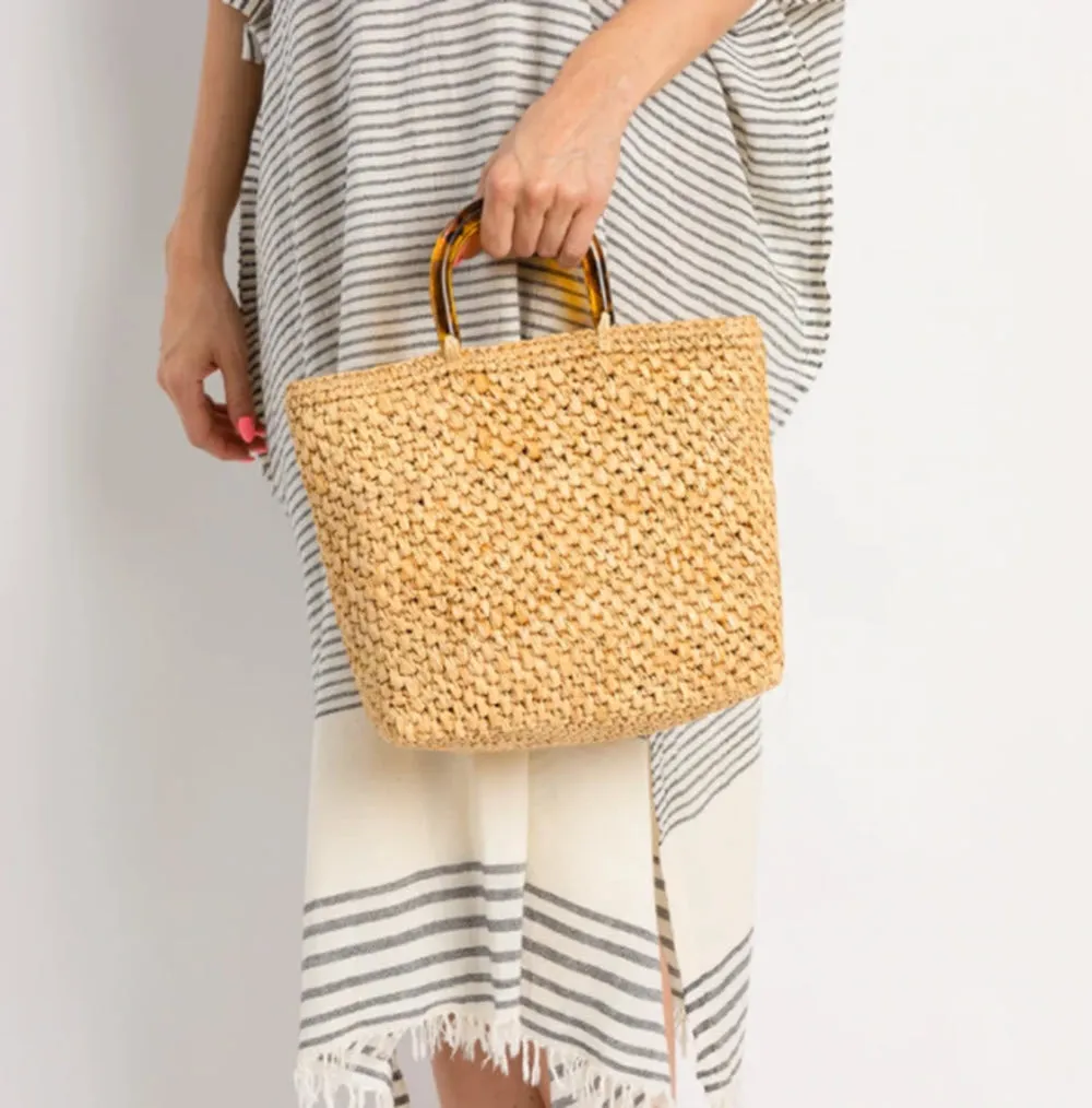 The Tortoise Handle Handbag in Natural