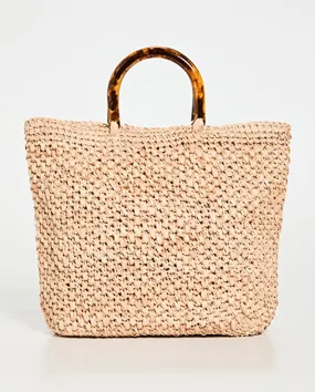 The Tortoise Handle Handbag in Natural