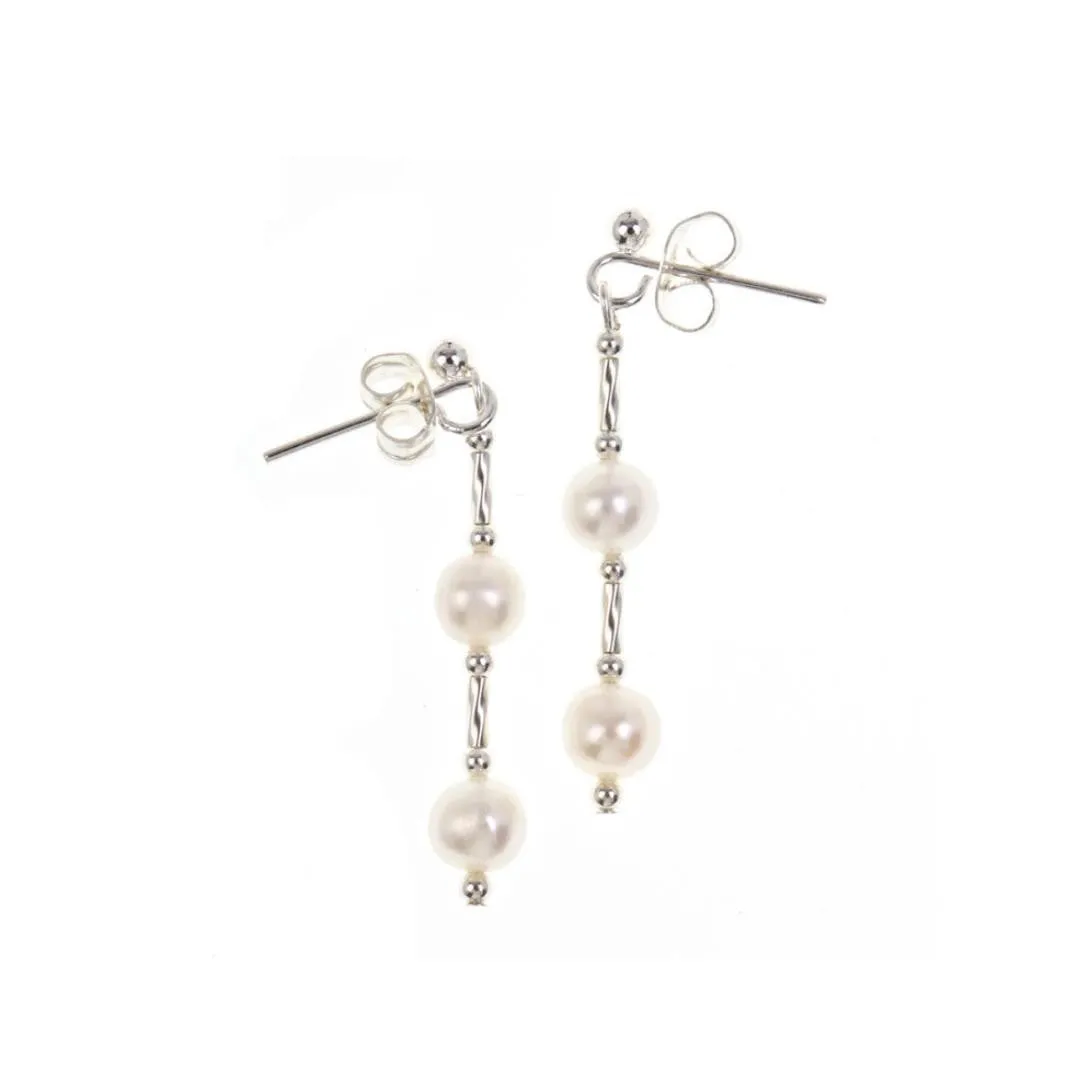 Twist Pearl Earrings Ivory