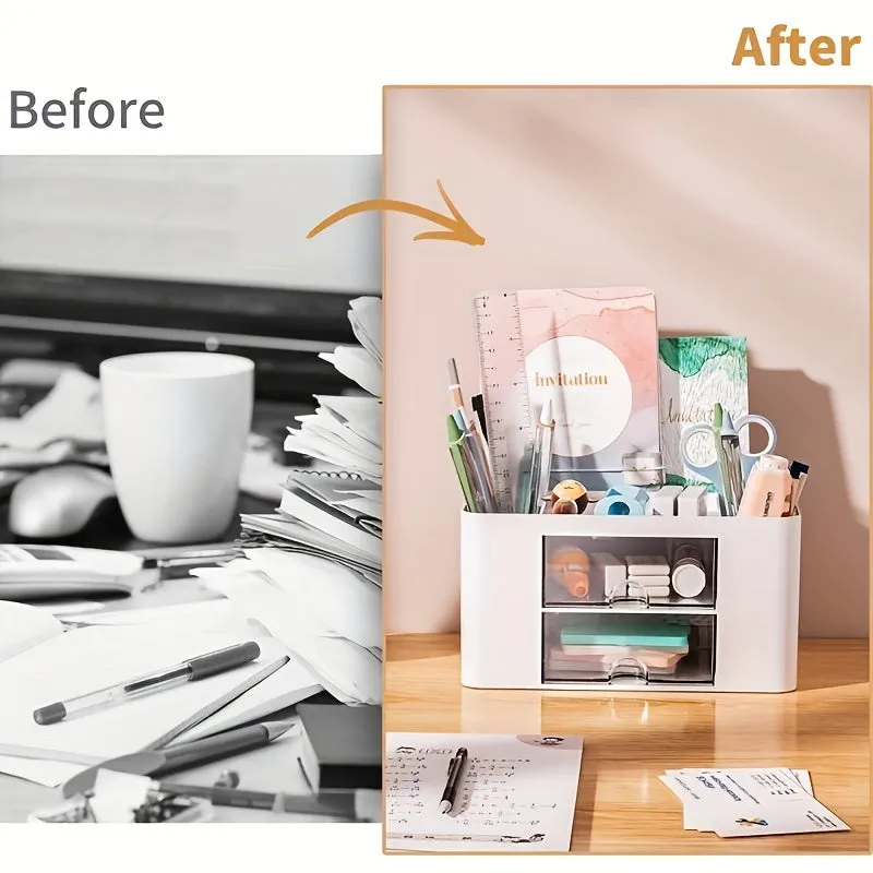 Versatile 2Drawer Pen Organizer Maximize Desk Space  Stay Organized