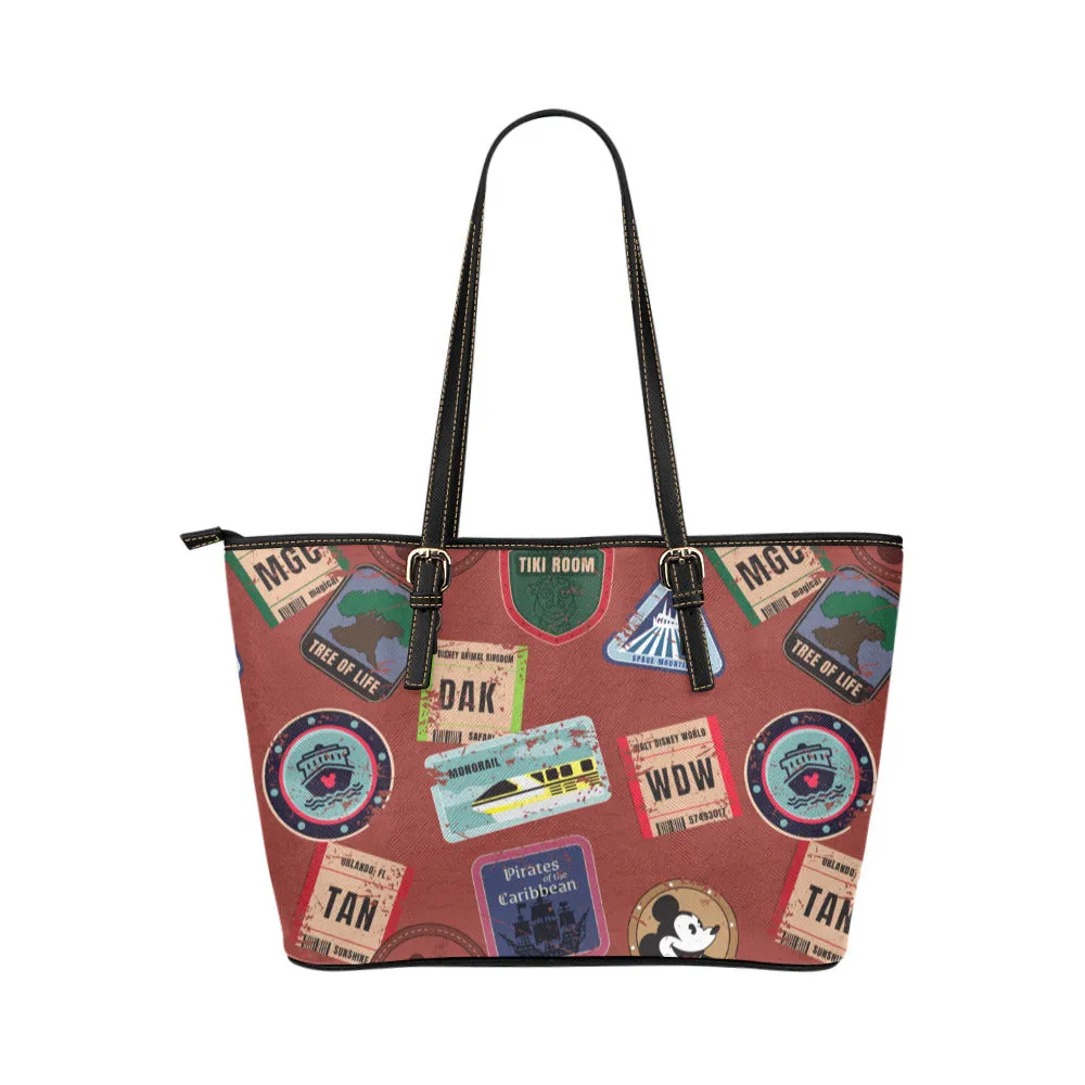 Vintage Travel Leather Tote Bag