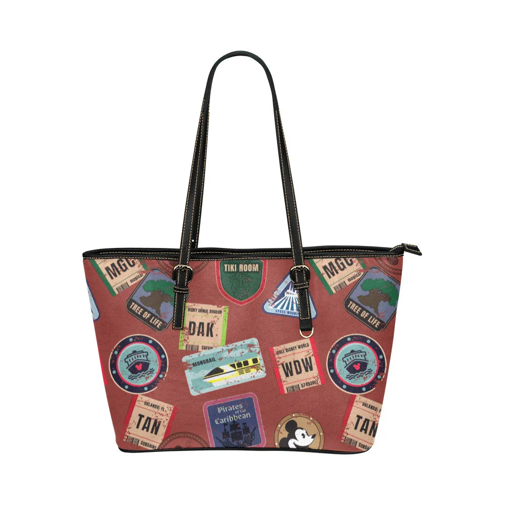 Vintage Travel Leather Tote Bag
