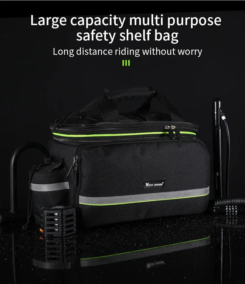 Waterproof Bike Seat Pannier Pack Luggage Cycling Bag 10-25L Bicycle Pannier Bag with Rain Cover