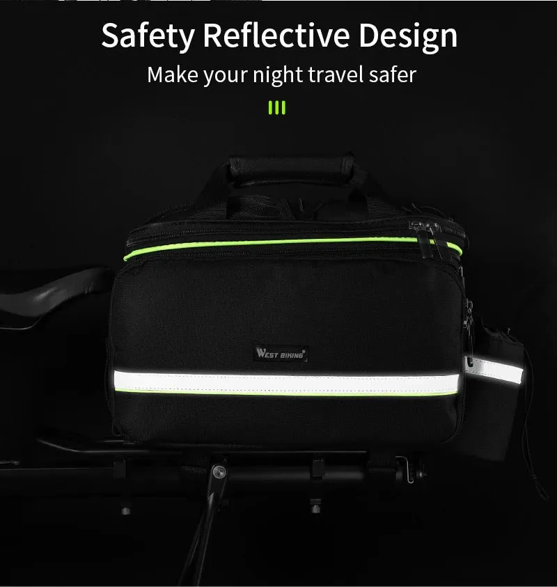 Waterproof Bike Seat Pannier Pack Luggage Cycling Bag 10-25L Bicycle Pannier Bag with Rain Cover