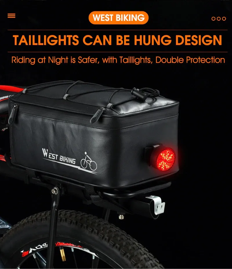 Waterproof Bike Seat Pannier Pack Luggage Cycling Bag 10-25L Bicycle Pannier Bag with Rain Cover