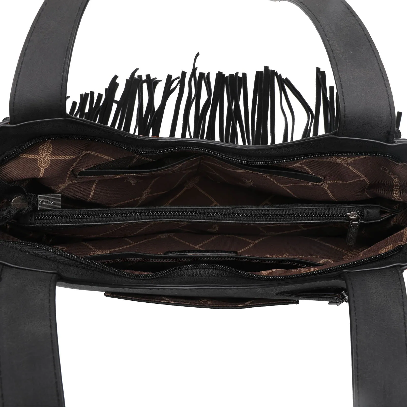 WG36-G8005 Wrangler Embroidered Fringe Collection Concealed Carry Tote