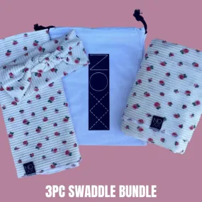 White Floral | Baby Blanket Bundle