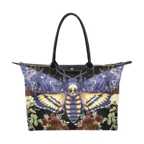 Witchy Goth Moth of Transformation Black Vegan Tote Bag, Witchy Clothing, Witchy Tote Bag, Witchy Bag, Pagan, Witch, Occult, Magick, Moth