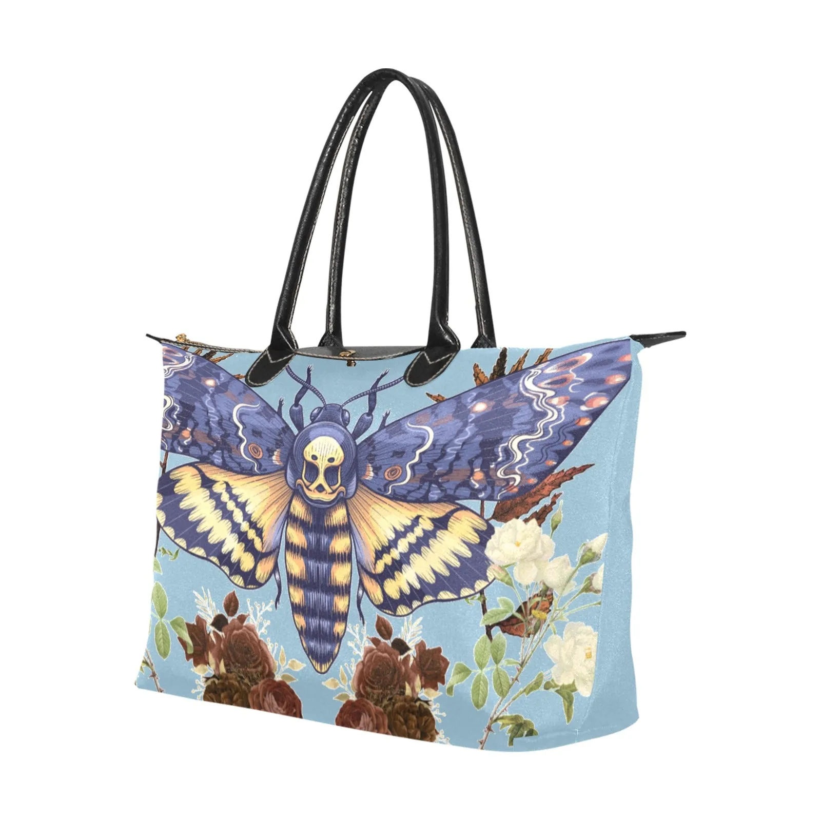 Witchy Goth Moth of Transformation Black Vegan Tote Bag, Witchy Clothing, Witchy Tote Bag, Witchy Bag, Pagan, Witch, Occult, Magick, Moth