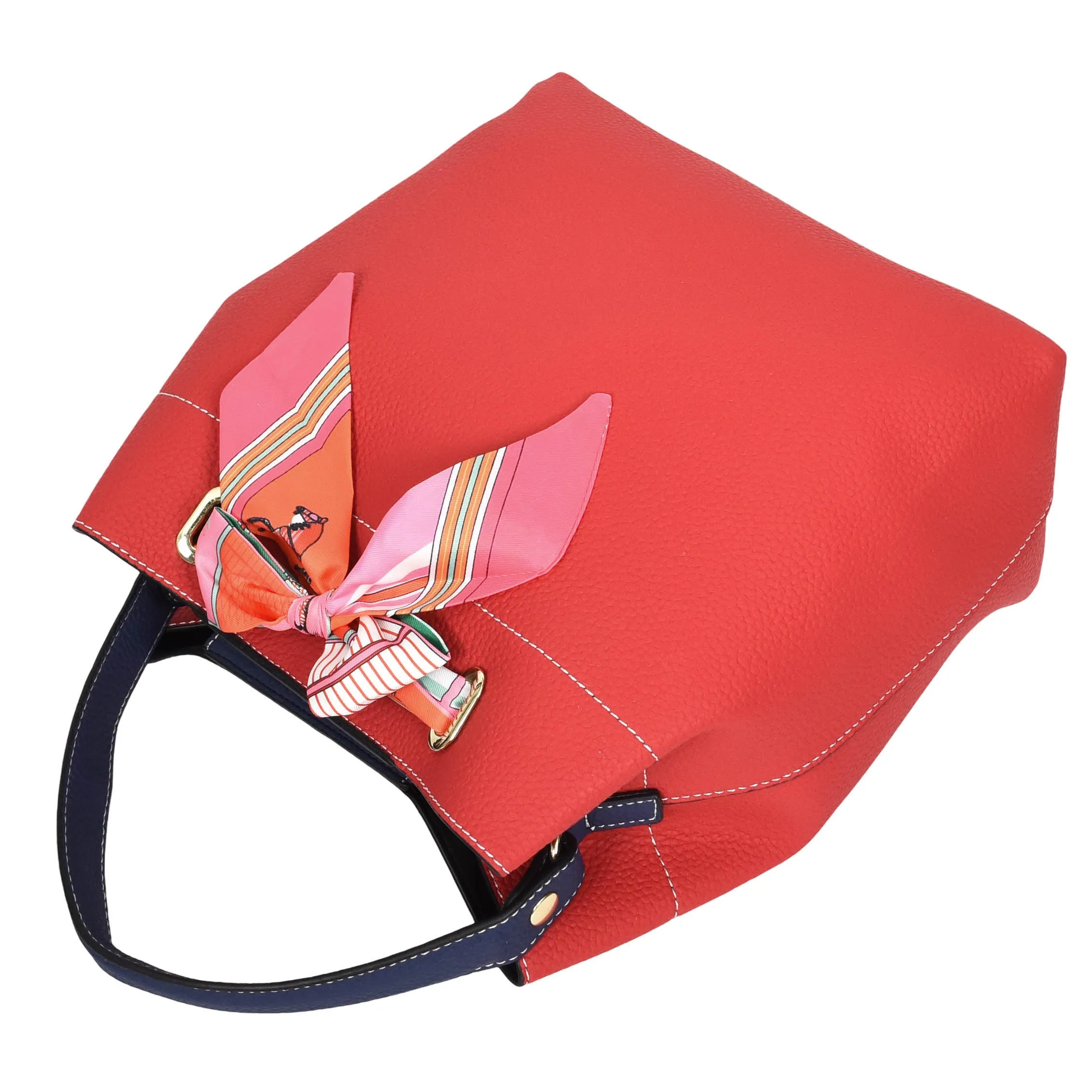 Women PU Leather Handbag Removable Pouch Fashion Crossbody Bag A862 Red