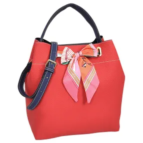 Women PU Leather Handbag Removable Pouch Fashion Crossbody Bag A862 Red