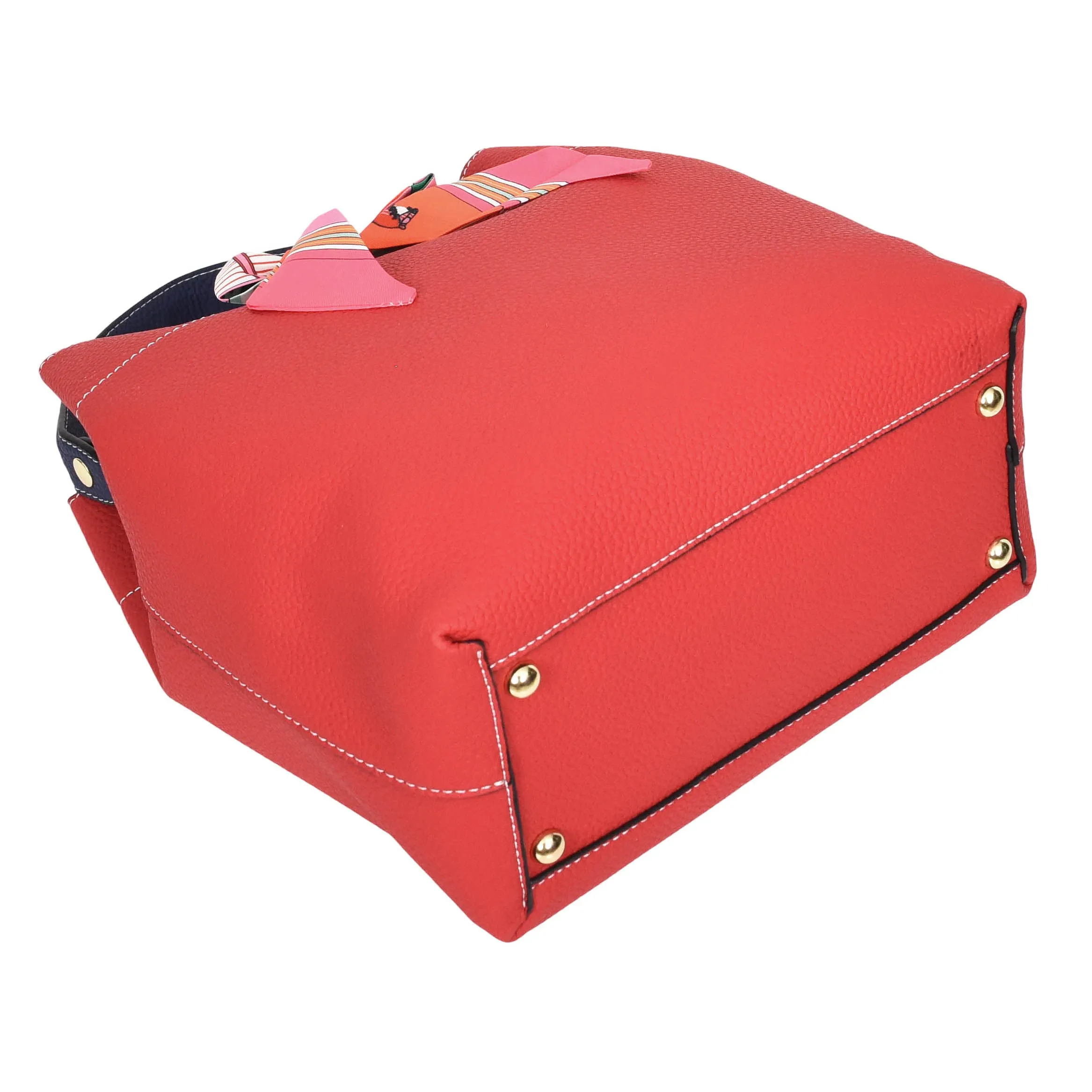 Women PU Leather Handbag Removable Pouch Fashion Crossbody Bag A862 Red