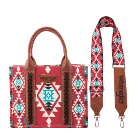 Wrangler Women's Southwestern Dual Sided Print Burgundy Crossbody/Canvas Tote WG2203-8120SBDY